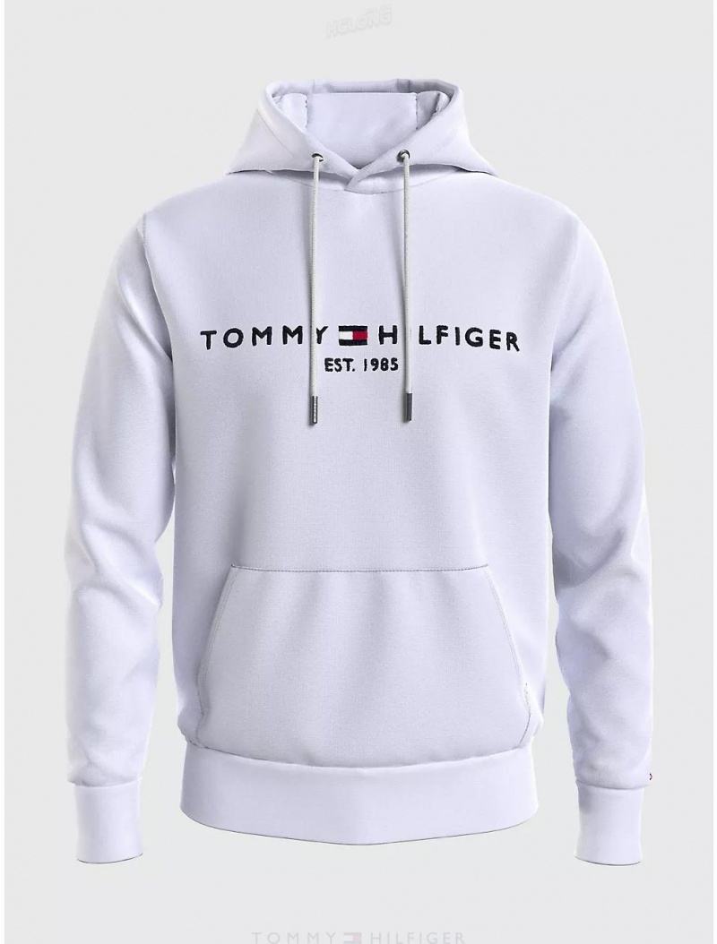 Tommy Hilfiger Big and Tall Tommy Logo Hoodie Big & Tall White | 9745-XQAZF