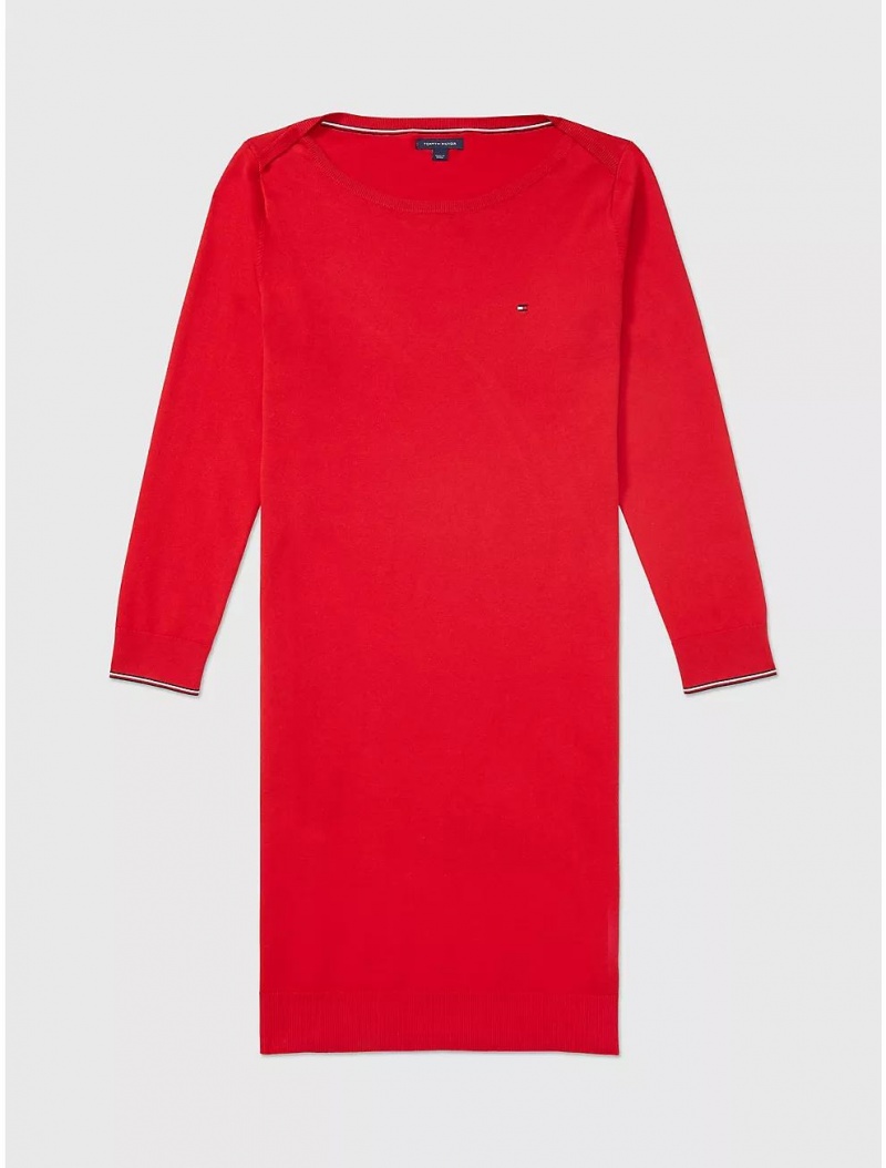 Tommy Hilfiger Boatneck Dress Dresses & Skirts Primary Red | 2460-FMUBT