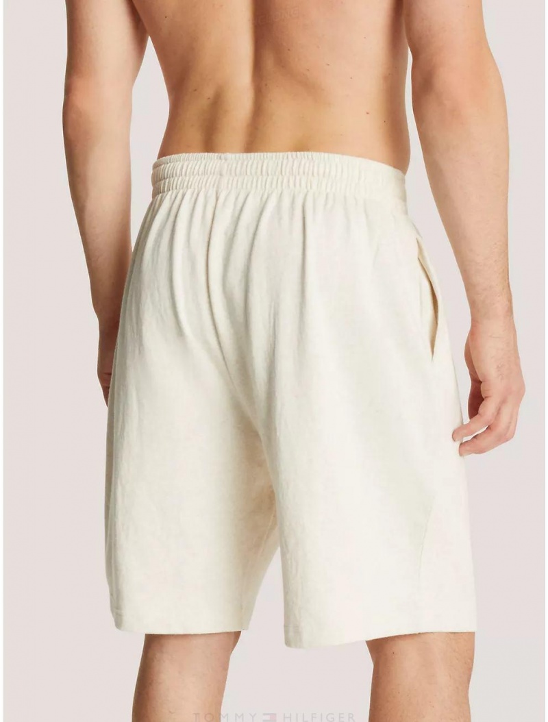 Tommy Hilfiger Brushed Fleece Short Sleepwear Oatmeal Heather | 0639-JKBYV