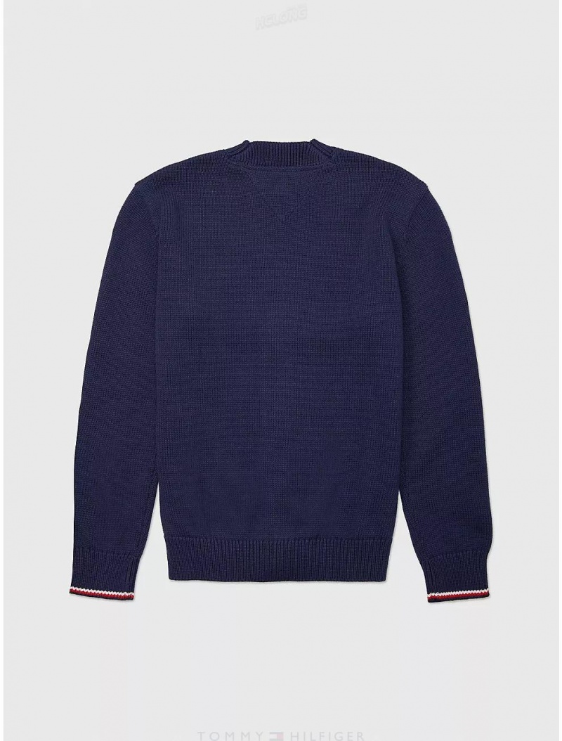 Tommy Hilfiger Cable Cardigan Tops Masters Navy | 1704-MIWKY