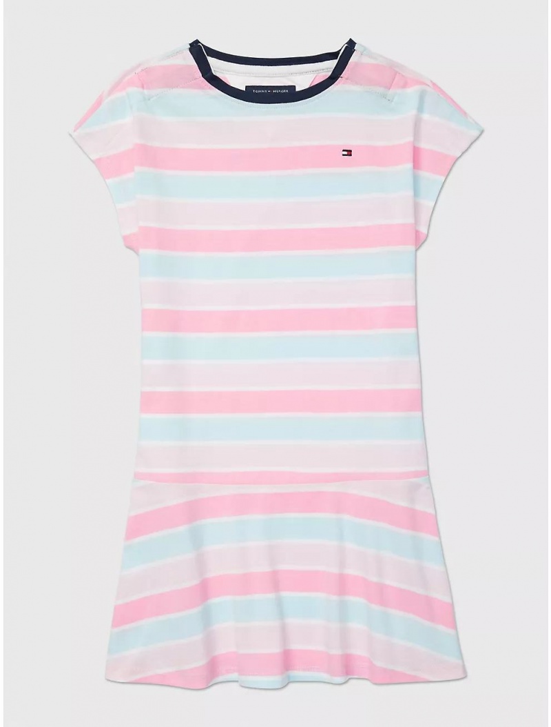 Tommy Hilfiger Candy Stripe Knit Dress Dresses & Skirts Pink Breeze Multi | 8723-XFCUT