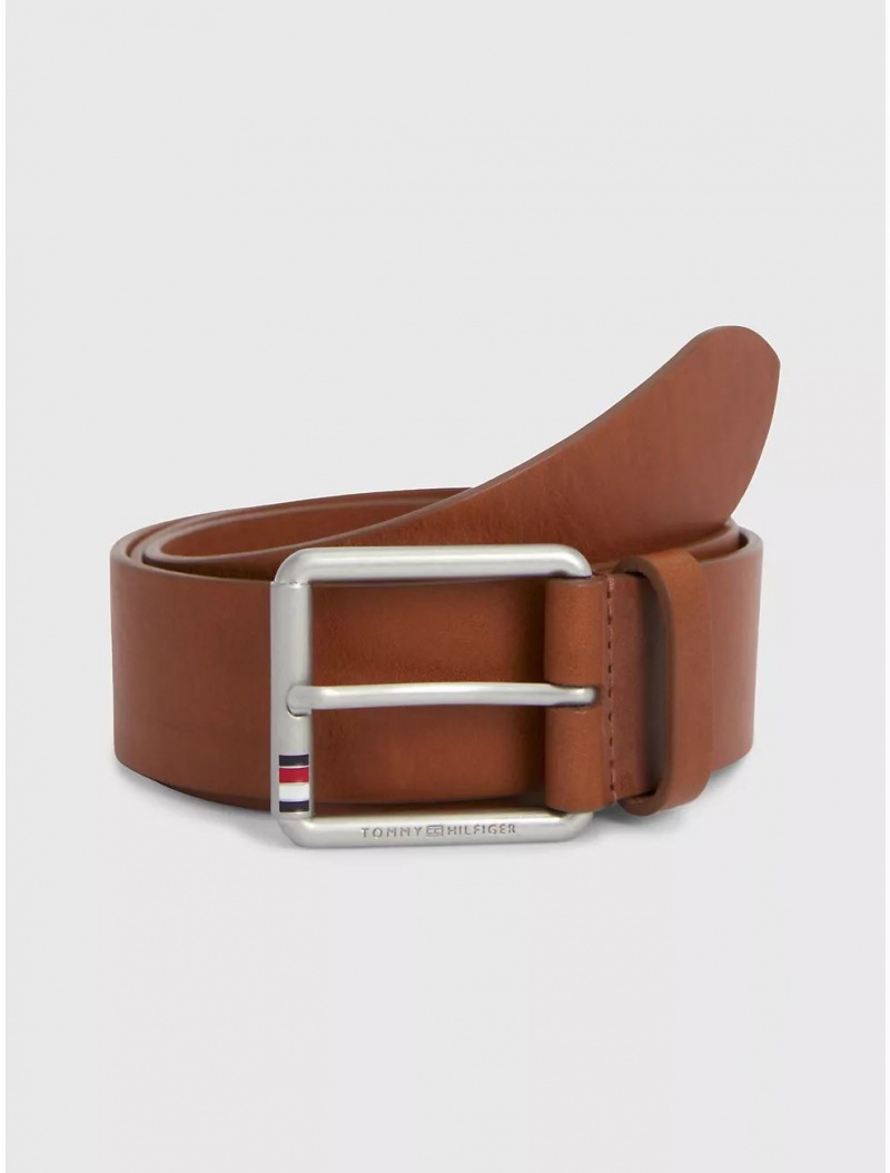 Tommy Hilfiger Casual Leather Belt Belts Cognac | 8361-DNIBQ