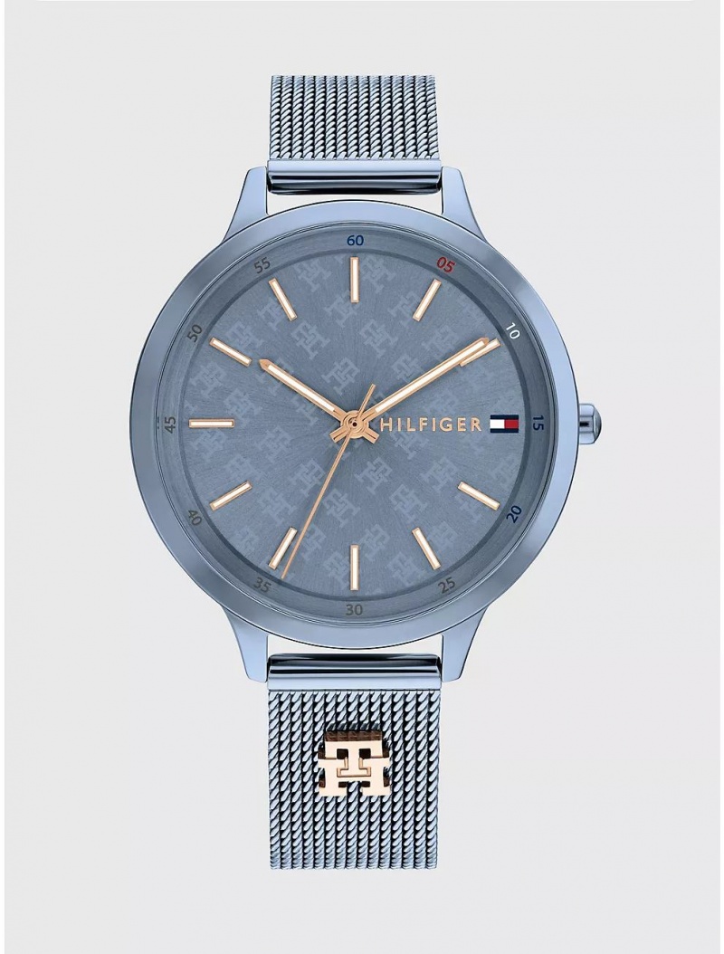 Tommy Hilfiger Casual Watch with Blue Mesh Bracelet Watches Blue | 9436-WUSGR