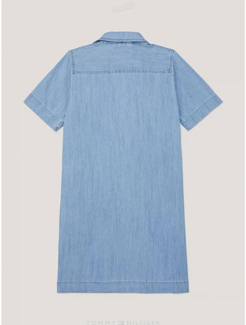 Tommy Hilfiger Chambray Dress Dresses & Skirts Light Benson | 6751-NMRWJ