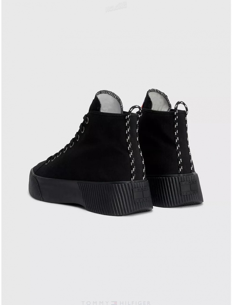 Tommy Hilfiger City High-Top Sneaker Shoes Black | 6035-XQCOT