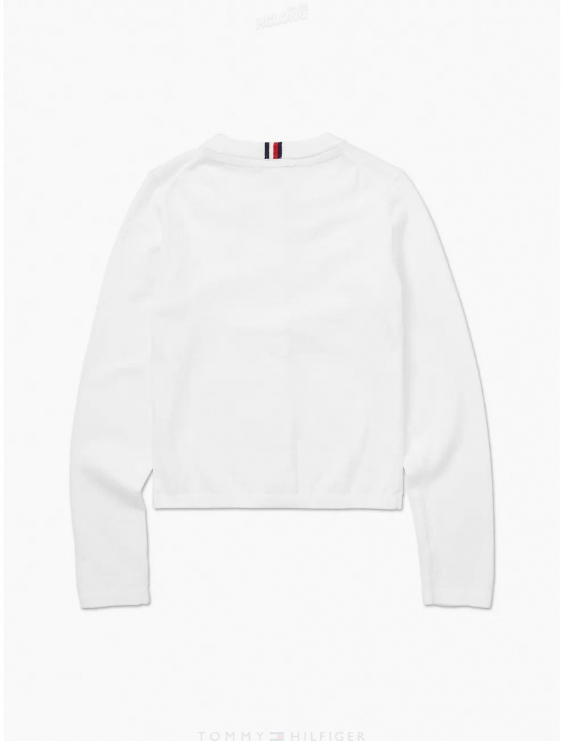 Tommy Hilfiger Classic Cardigan Tops Fresh White | 8073-TDUHX