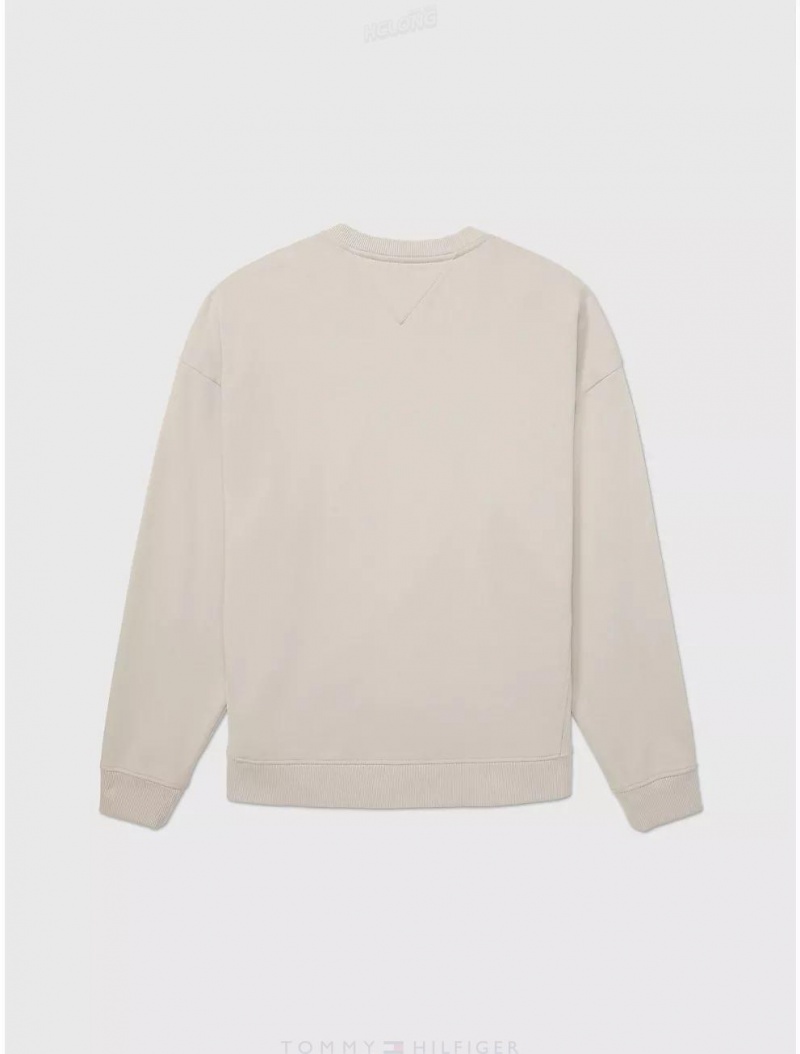 Tommy Hilfiger Classic Crewneck Sweatshirt Tops Fresh Clay | 2794-FIRZD