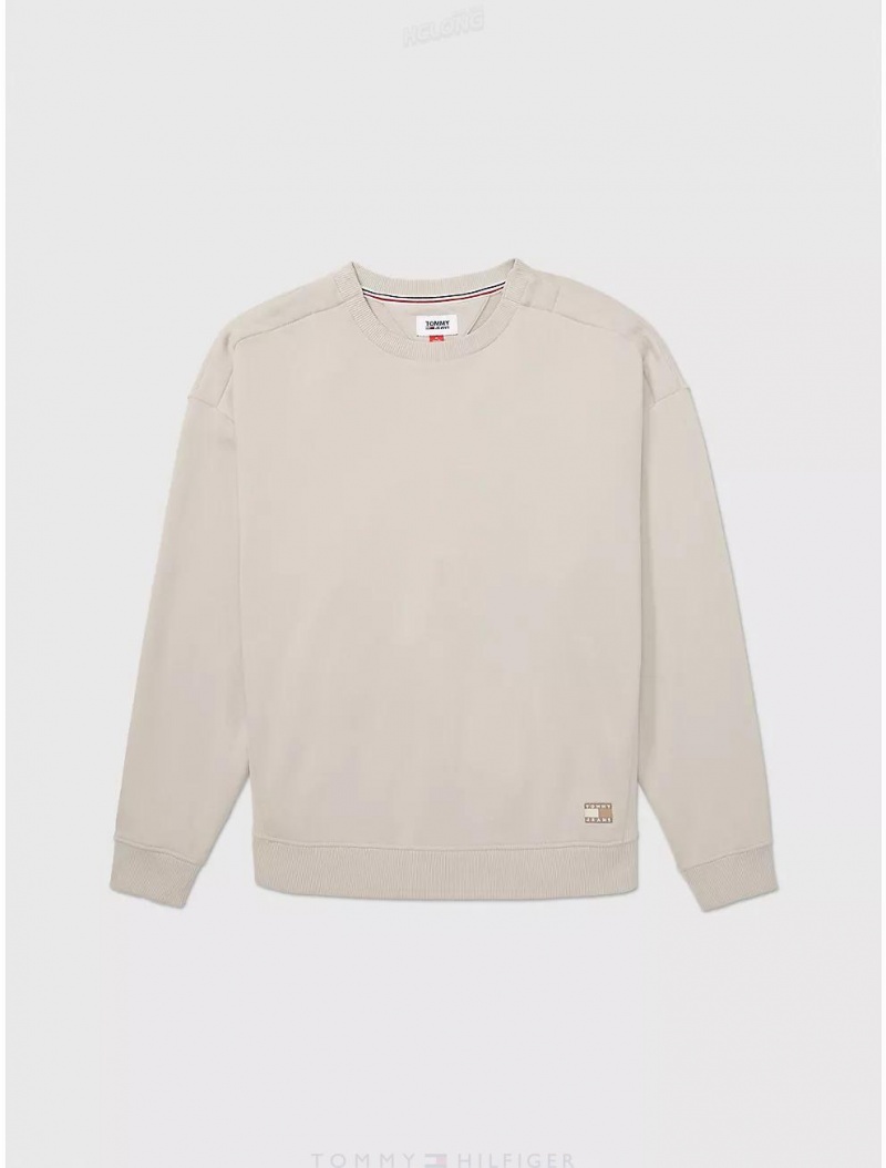 Tommy Hilfiger Classic Crewneck Sweatshirt Tops Fresh Clay | 2794-FIRZD