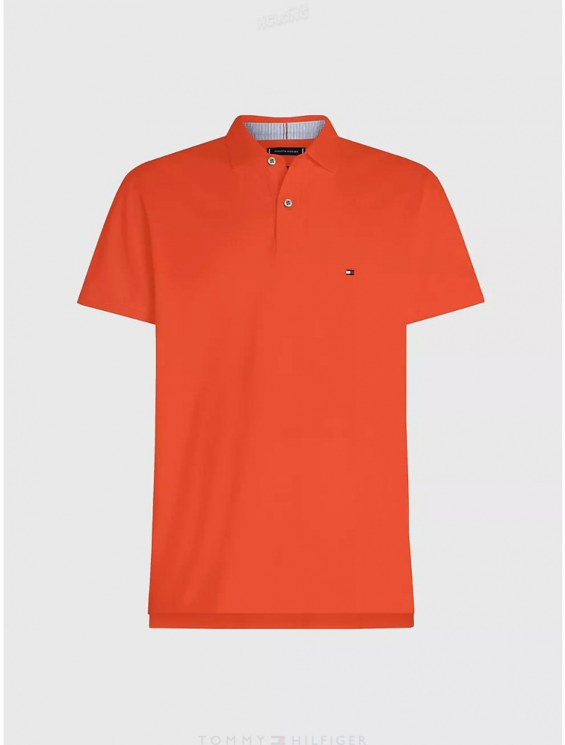 Tommy Hilfiger Classic Fit 1985 Polo Polos Deep Orange | 3451-UIMHK