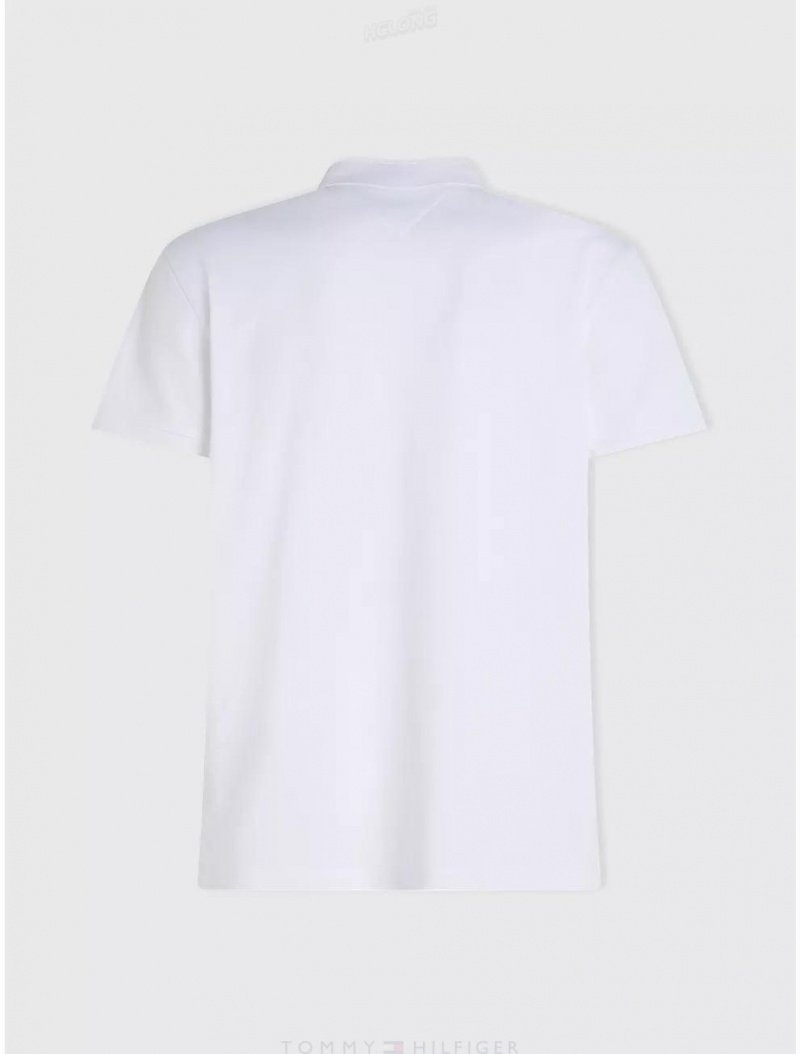 Tommy Hilfiger Classic Fit 1985 Polo Tops White | 1576-SHDJT