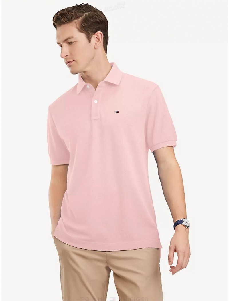 Tommy Hilfiger Classic Fit Pique Polo Tops Almond Blossom | 3194-NGSJK