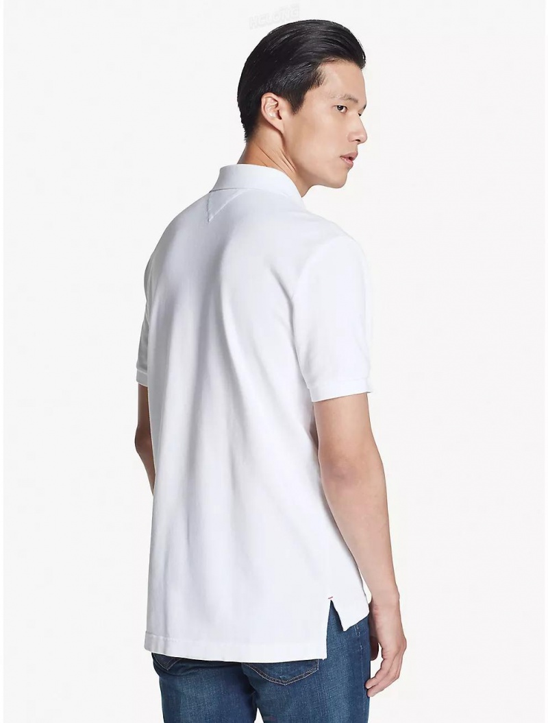 Tommy Hilfiger Classic Fit Pique Polo Tops Bright White | 4809-AHJCO