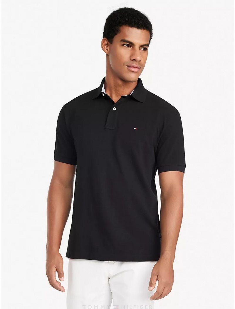 Tommy Hilfiger Classic Fit Pique Polo Tops Dark Sable | 8902-SEQCG