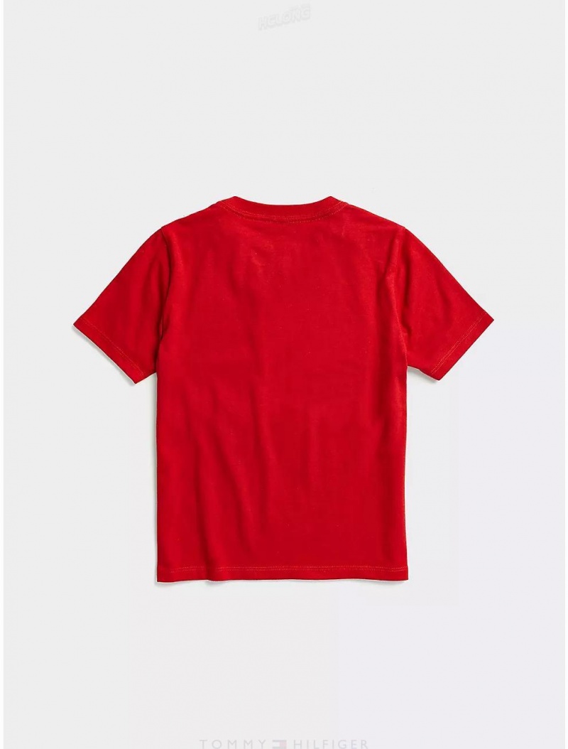 Tommy Hilfiger Classic T-Shirt Tops Primary Red | 2864-AFECV