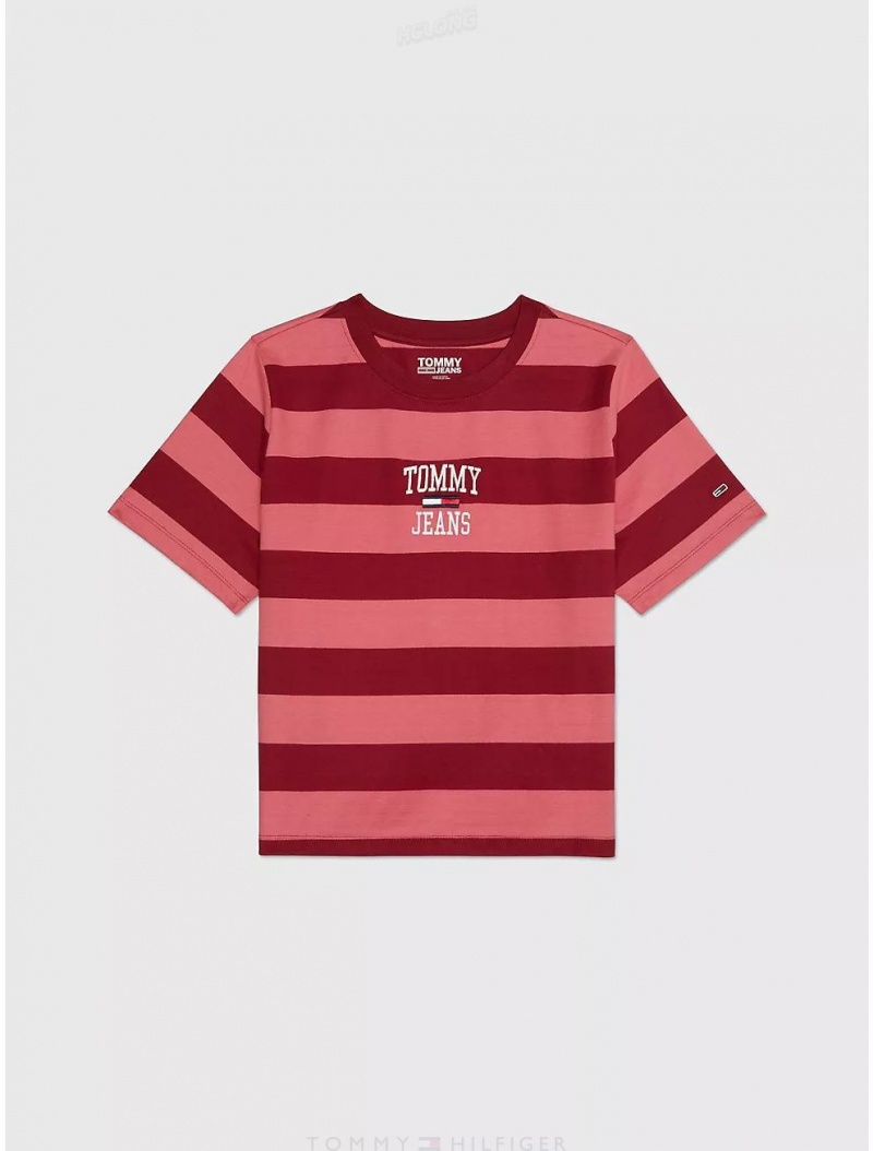 Tommy Hilfiger Collegiate T-Shirt Tops Deep Sea Rose | 0729-FATBW