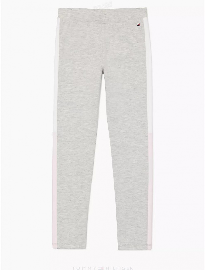 Tommy Hilfiger Colorblock Legging Bottoms Light Grey Heather | 6120-DXKNO