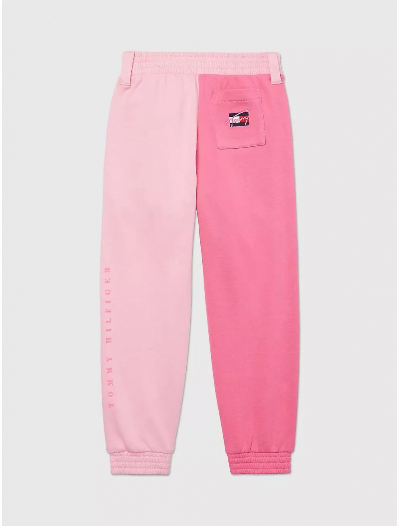 Tommy Hilfiger Colorblock Sweatpant Bottoms Popular Pink | 0536-NIJRE