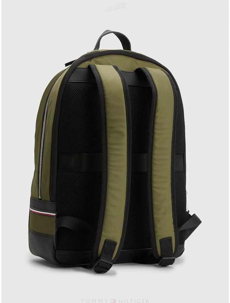 Tommy Hilfiger Commuter Nylon Backpack Bags Mentor Green | 6084-OLMGU