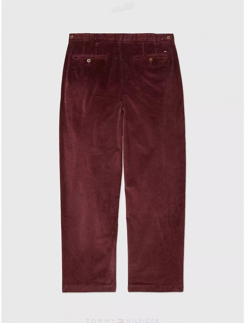 Tommy Hilfiger Corduroy Chino Bottoms Dark Cabernet | 3512-GYIXE