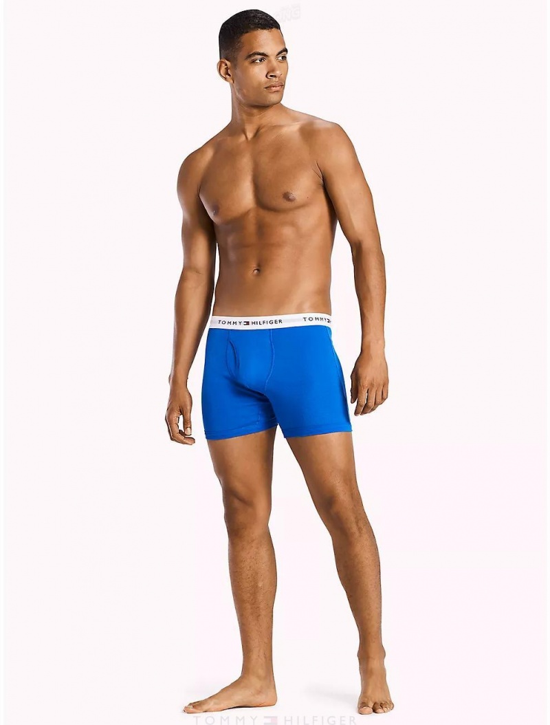 Tommy Hilfiger Cotton Classics Boxer Brief 3-Pack Underwear Vibrant Royal | 1287-JZWXK