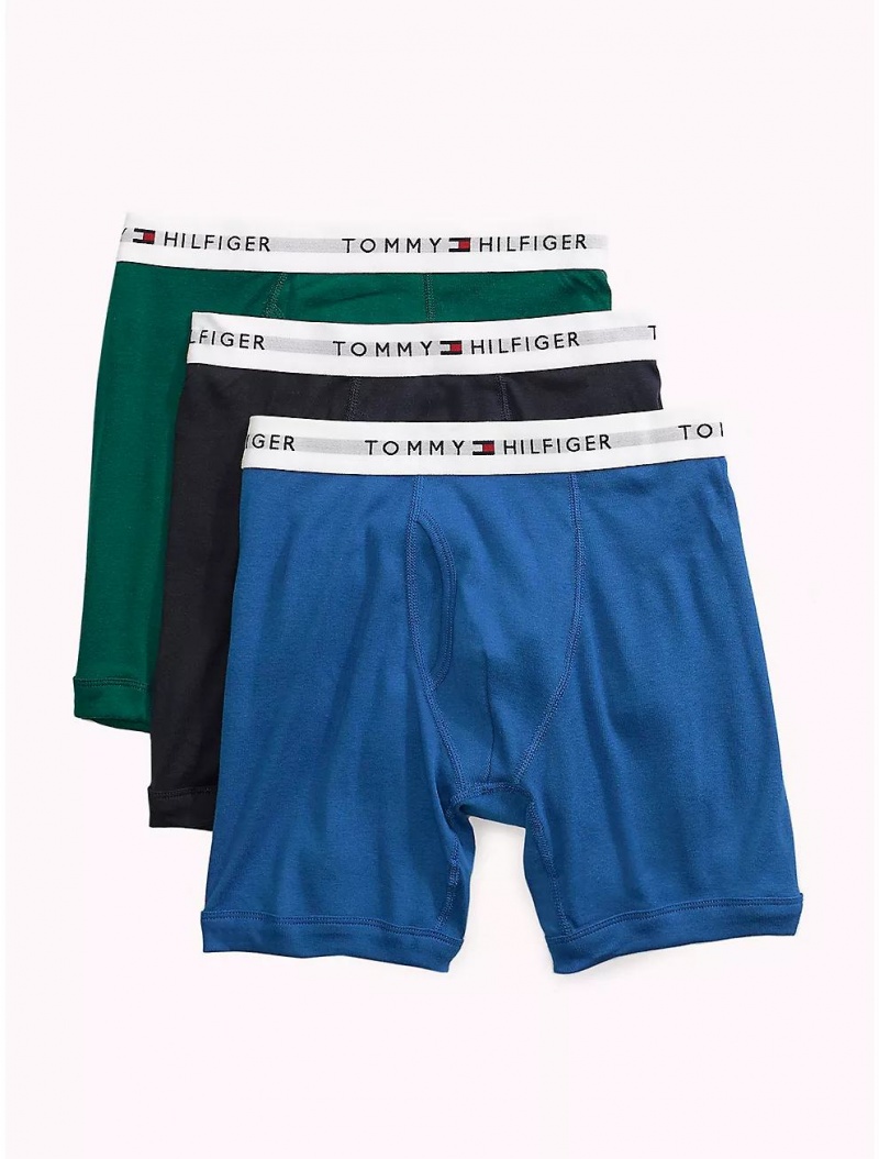 Tommy Hilfiger Cotton Classics Boxer Brief 3-Pack Underwear Vibrant Royal | 1287-JZWXK