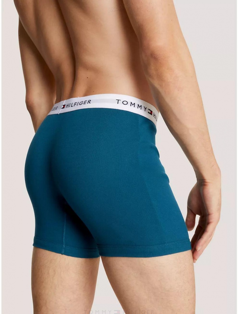 Tommy Hilfiger Cotton Classics Boxer Brief 3-Pack Underwear Deep Blue | 7608-CMSIW