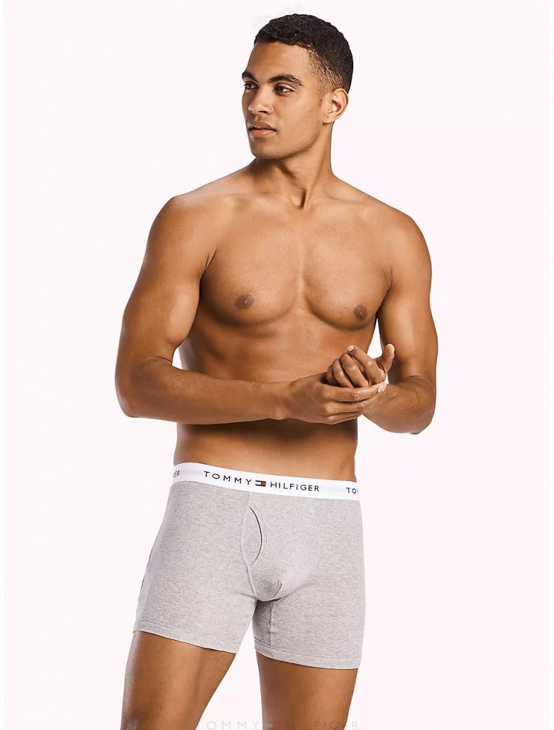 Tommy Hilfiger Cotton Classics Boxer Brief 3-Pack Underwear Grey Heather | 3420-YHXLG