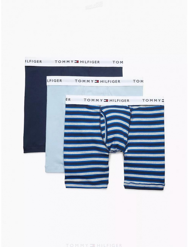 Tommy Hilfiger Cotton Classics Boxer Brief 3-Pack Underwear 988 Blue Ombre | 2307-ISVRM