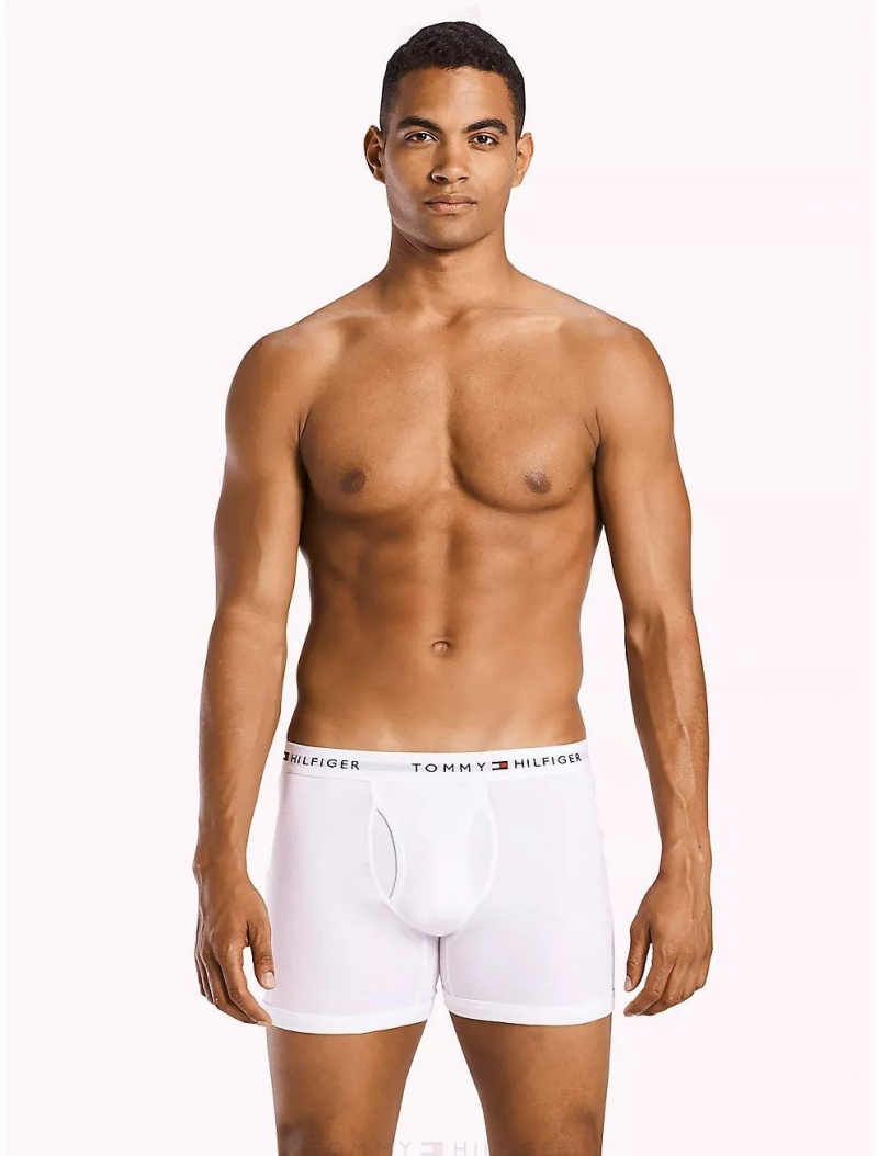 Tommy Hilfiger Cotton Classics Boxer Brief 3-Pack Underwear White | 0136-VSMCD