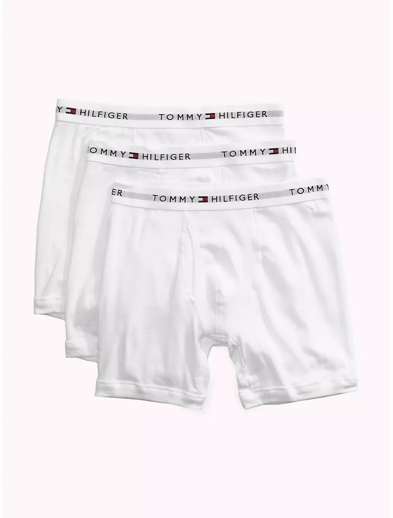 Tommy Hilfiger Cotton Classics Boxer Brief 3-Pack Underwear White | 0136-VSMCD