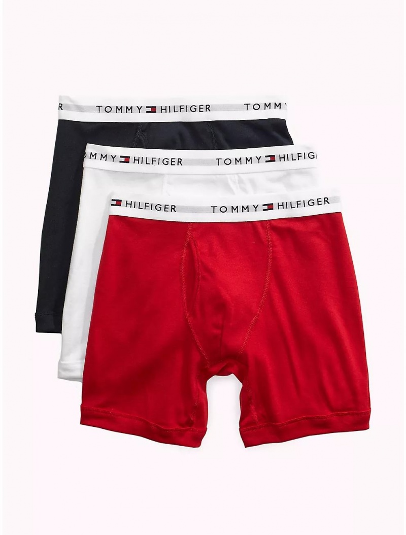 Tommy Hilfiger Cotton Classics Boxer Brief 3-Pack Underwear Mahogany | 2657-FMZRU