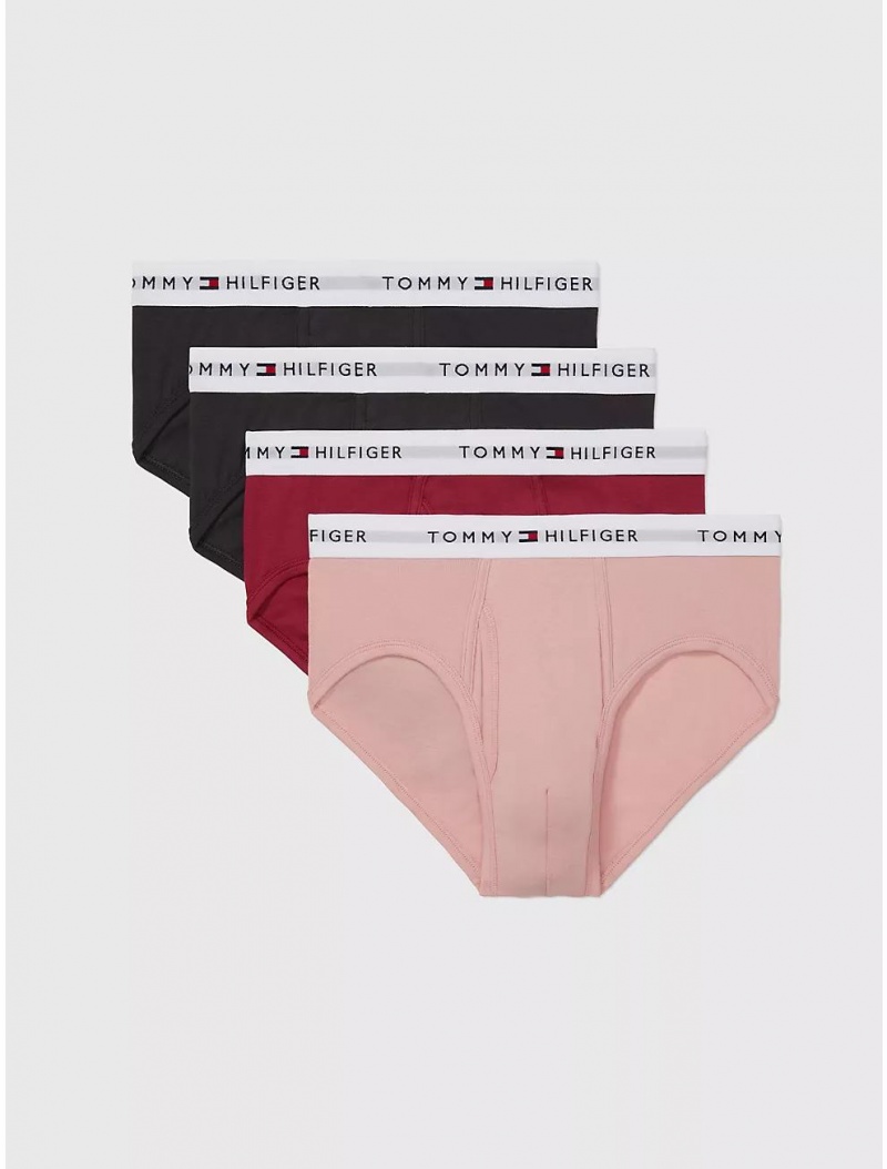 Tommy Hilfiger Cotton Classics Brief 4-Pack Underwear Pink/Red/Black | 2594-SLZIU