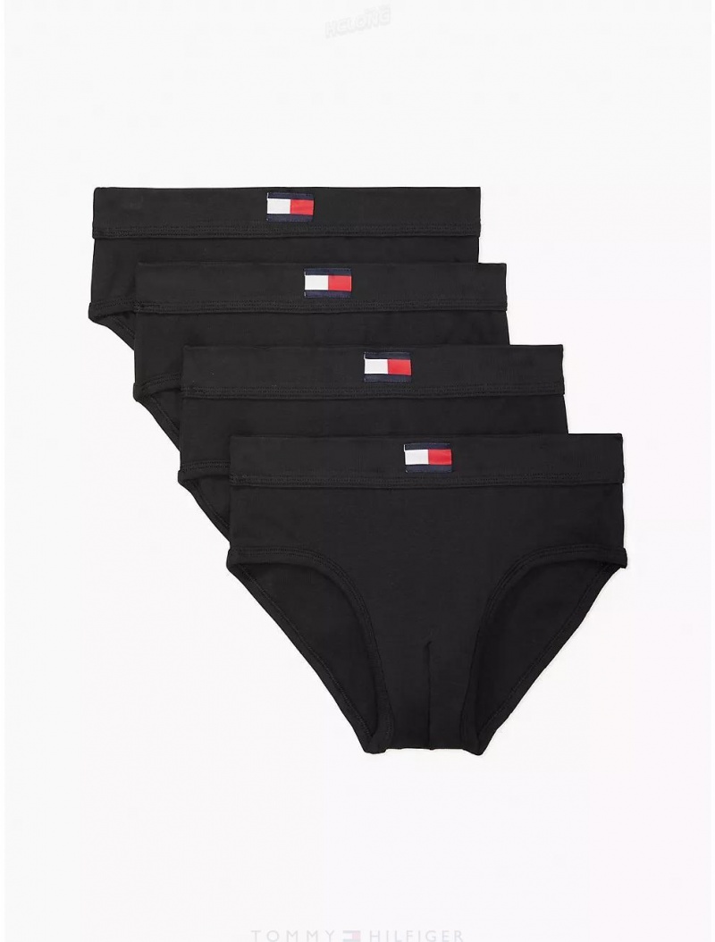 Tommy Hilfiger Cotton Classics Brief 4-Pack Underwear Black | 1387-UKGSM