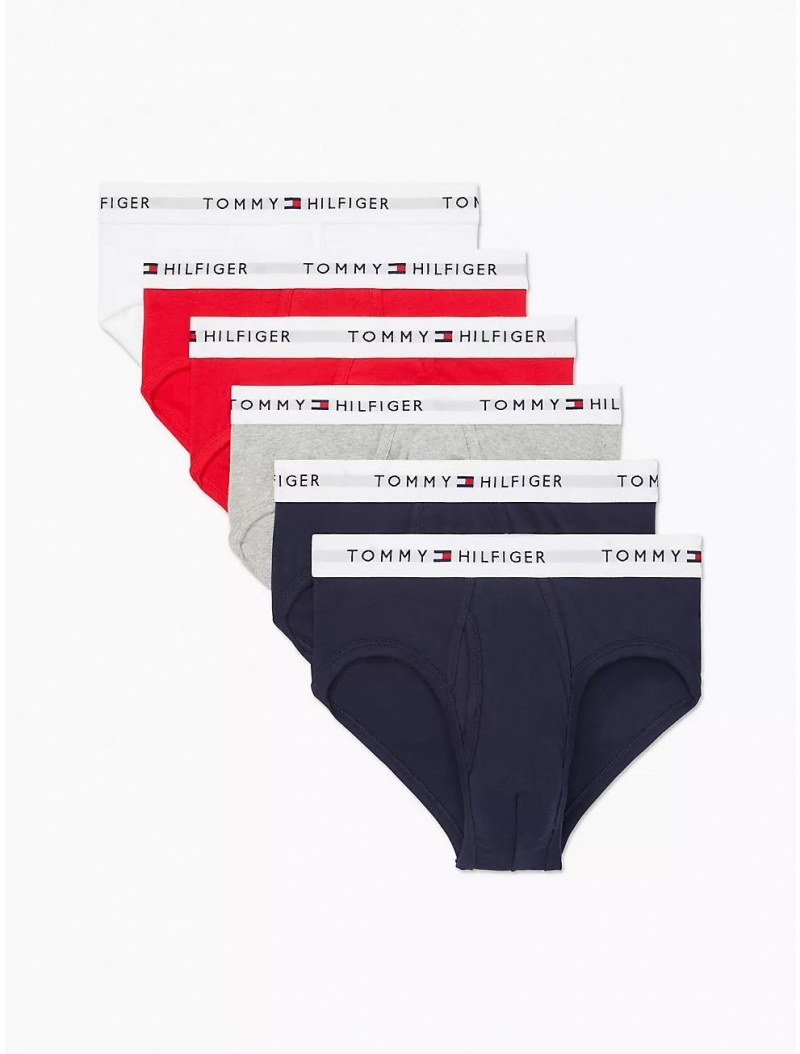 Tommy Hilfiger Cotton Classics Brief 6-Pack Underwear Mahogany | 1538-HXMQE