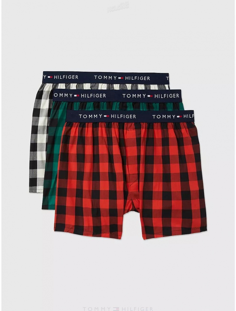 Tommy Hilfiger Cotton Classics Slim Fit Woven Boxer 3-Pack Underwear Cognac | 7286-FWJPT