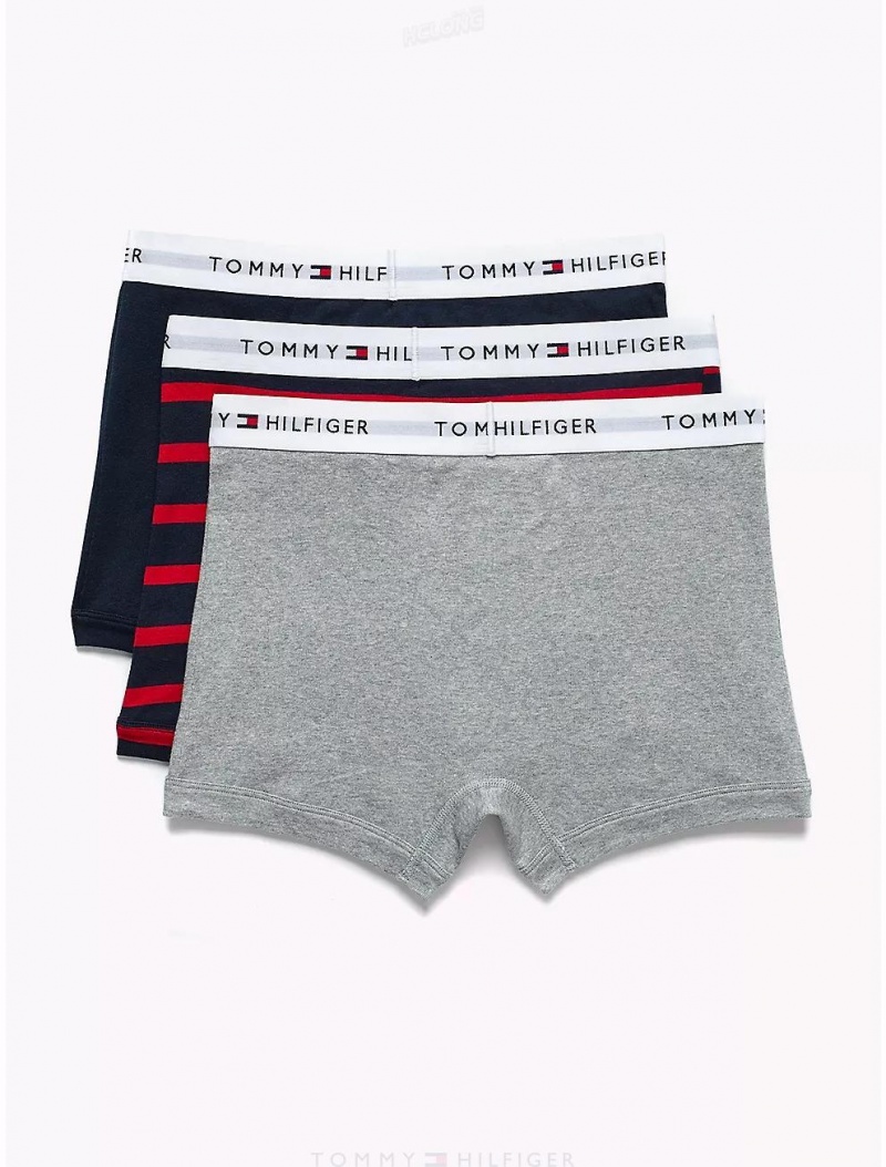 Tommy Hilfiger Cotton Classics Trunk 3-Pack Underwear Delf Blue | 7396-WPZHE