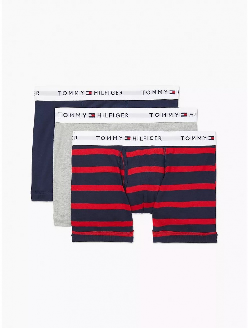 Tommy Hilfiger Cotton Classics Trunk 3-Pack Underwear Delf Blue | 7396-WPZHE