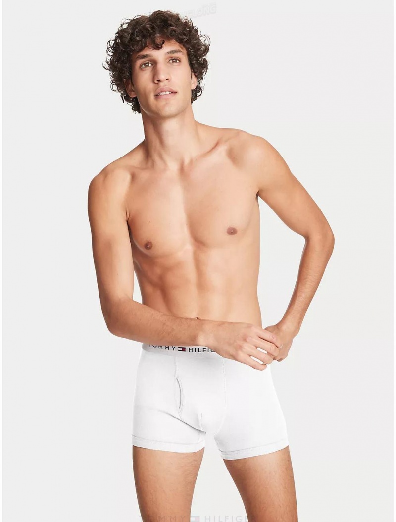 Tommy Hilfiger Cotton Classics Trunk 3-Pack Underwear White | 9018-KWZEC