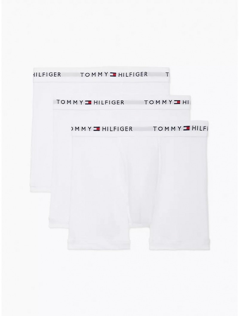 Tommy Hilfiger Cotton Classics Trunk 3-Pack Underwear White | 9018-KWZEC