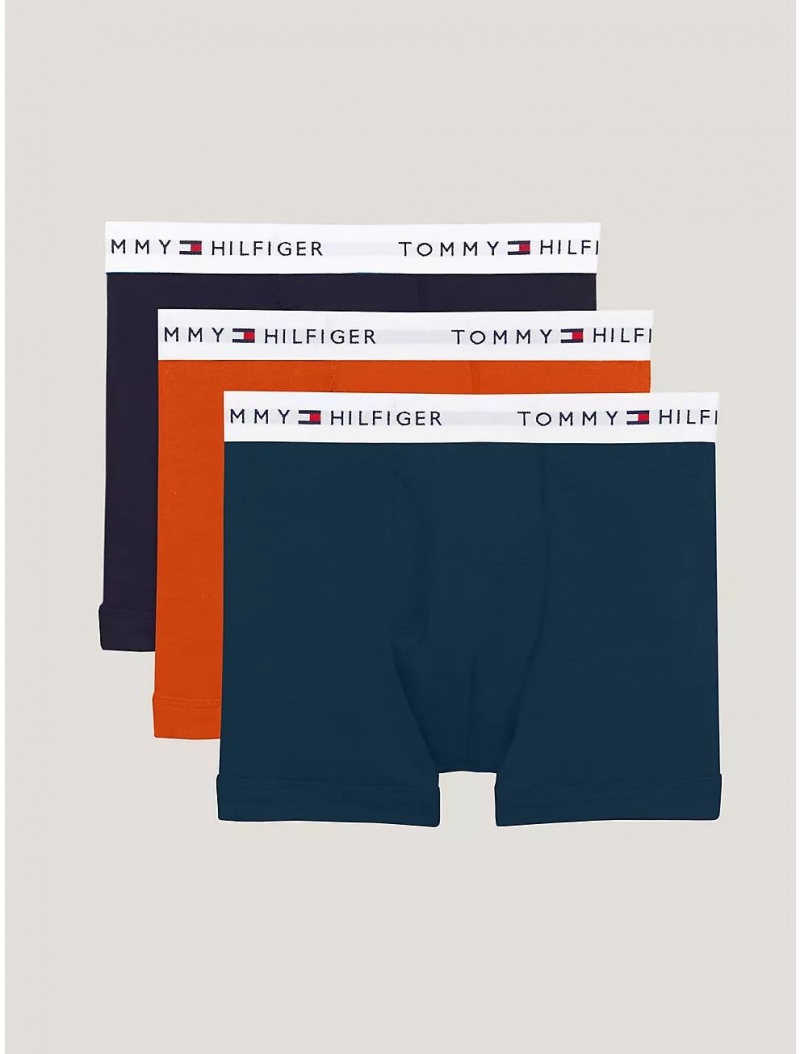 Tommy Hilfiger Cotton Classics Trunk 3-Pack Underwear Deep Blue | 5307-LICAR