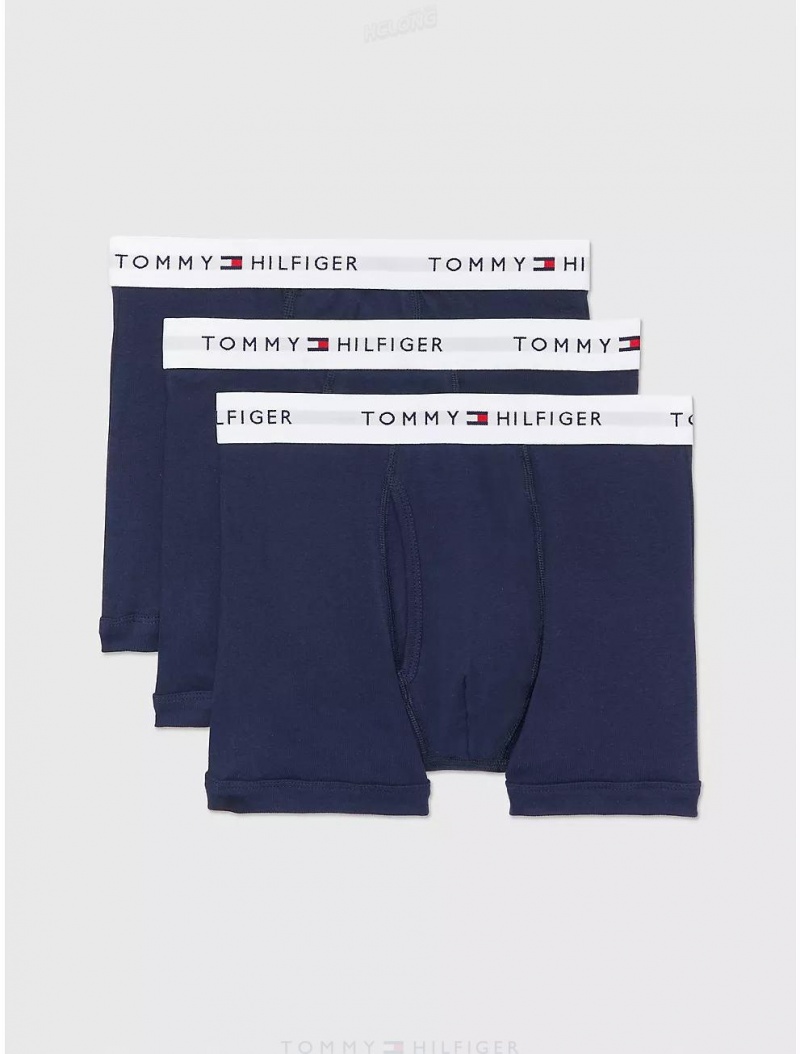 Tommy Hilfiger Cotton Classics Trunk 3-Pack Underwear Navy | 2194-NRMEH