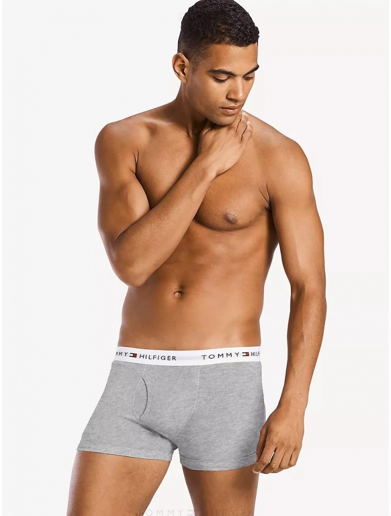 Tommy Hilfiger Cotton Classics Trunk 3-Pack Underwear Grey Heather | 4861-RGDYJ