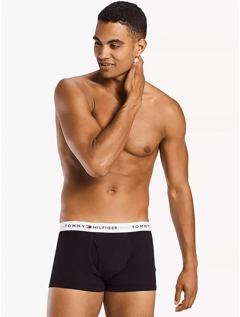 Tommy Hilfiger Cotton Classics Trunk 3-Pack Underwear Black | 9571-KYTAQ