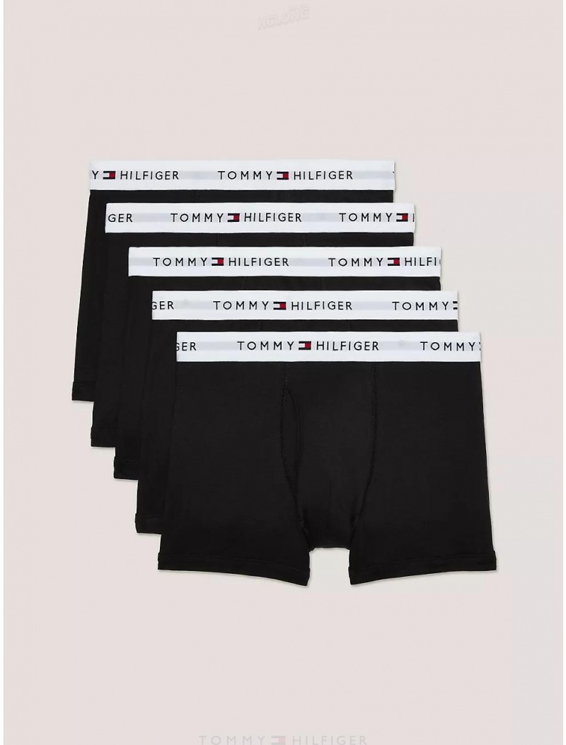 Tommy Hilfiger Cotton Classics Trunk 5-Pack Underwear Black | 5498-AZQYB