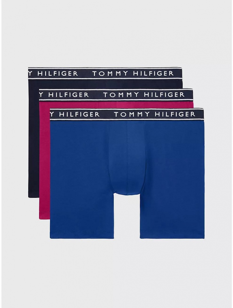 Tommy Hilfiger Cotton Stretch Boxer Brief 3-Pack Underwear China Blue | 3769-FCIOZ