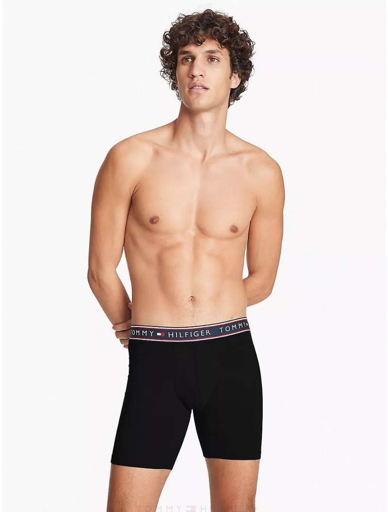 Tommy Hilfiger Cotton Stretch Boxer Brief 3-Pack Underwear Black | 6849-PTCLI