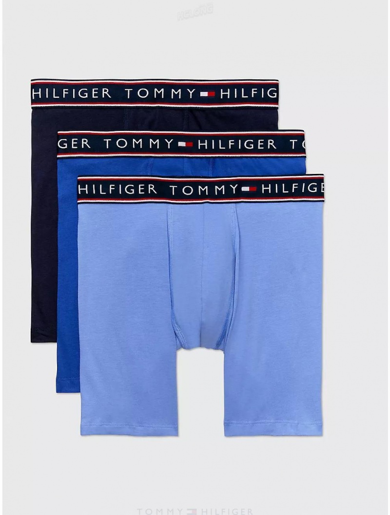 Tommy Hilfiger Cotton Stretch Boxer Brief 3-Pack Underwear Persian Blue/Royal Blue/Navy | 9820-RGBXO