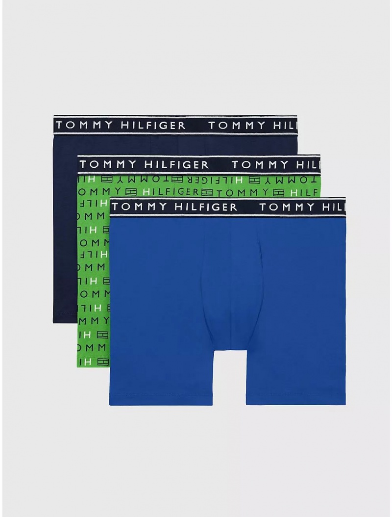 Tommy Hilfiger Cotton Stretch Boxer Brief 3-Pack Underwear Parrot | 1386-OZJNW