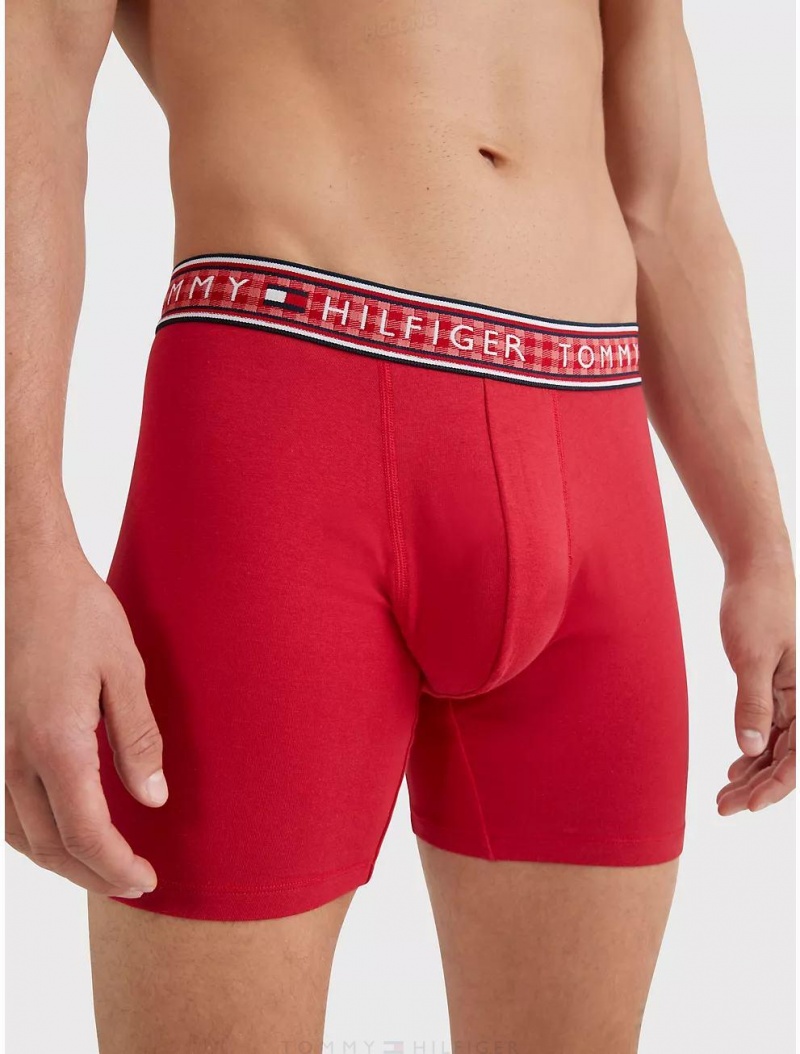 Tommy Hilfiger Cotton Stretch Boxer Brief 3-Pack Underwear Mahogany | 0916-DZPAU