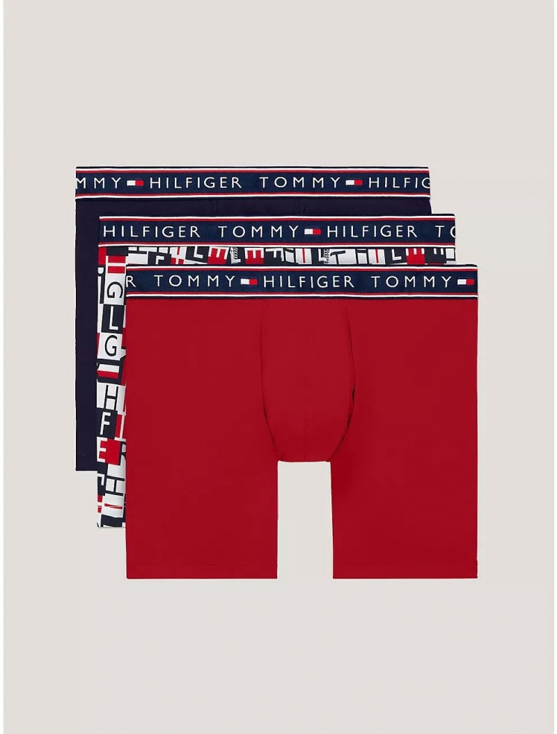 Tommy Hilfiger Cotton Stretch Boxer Brief 3-Pack Underwear Sea | 8641-DYMKL